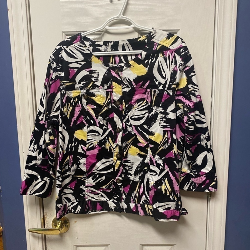 80s Deadstock Button-Down
Loud Abstract Brushstroke Print Jacket